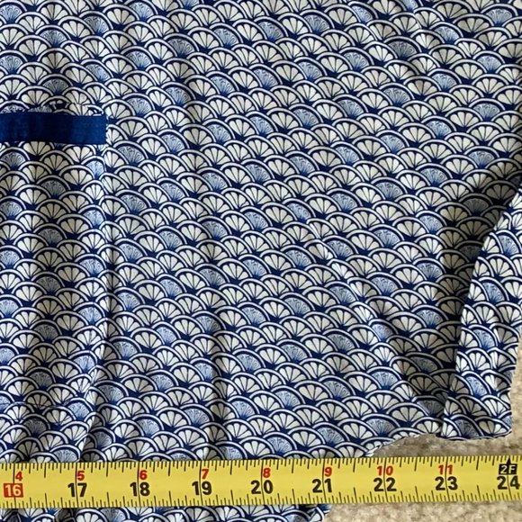 🎉HP🎉 TOMMY BAHAMA Blue Sea Shells Fan Festival Split Neck Dress Size M EUC - Picture 11 of 16